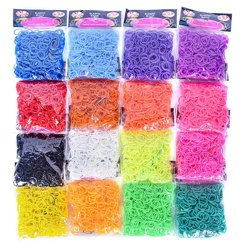 600pcs/lot Colorful Loom Rubber Band Bracelet Making Kit