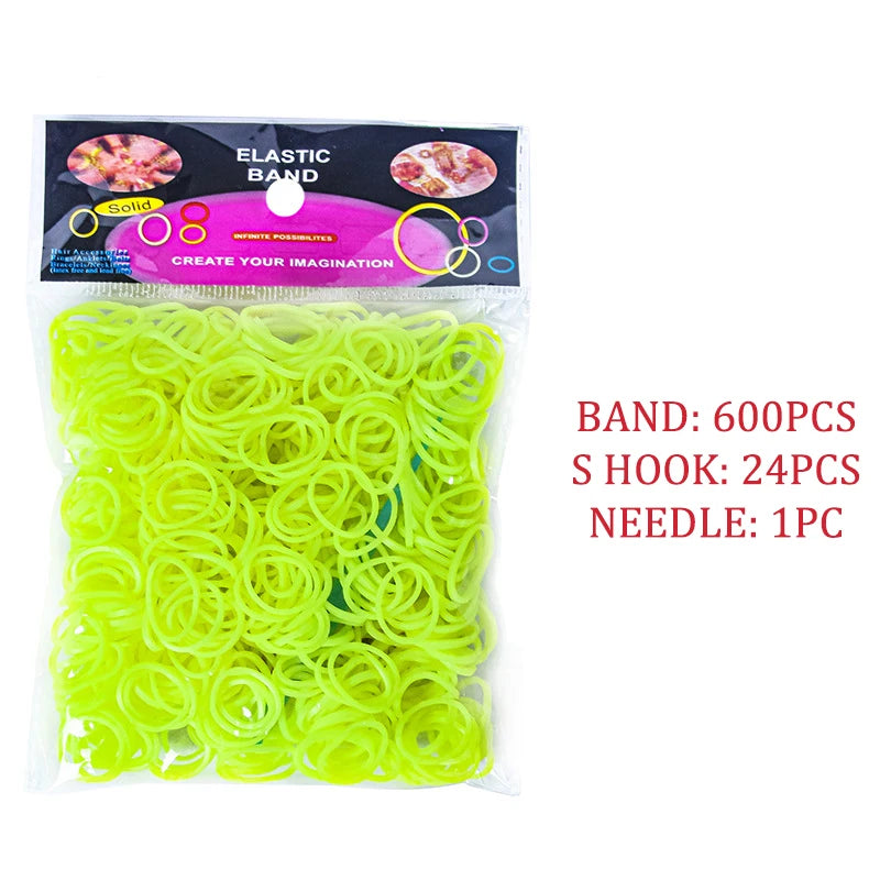600pcs/lot Colorful Loom Rubber Band Bracelet Making Kit