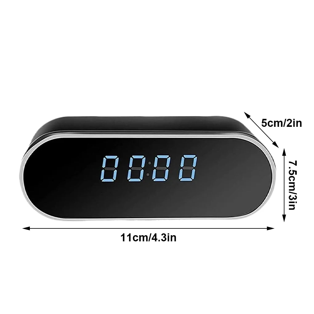 1080P Full HD Mini Clock Camera, Home Security Monitoring, Supports Wireless WiFi, Motion Detection, Loop Recording
