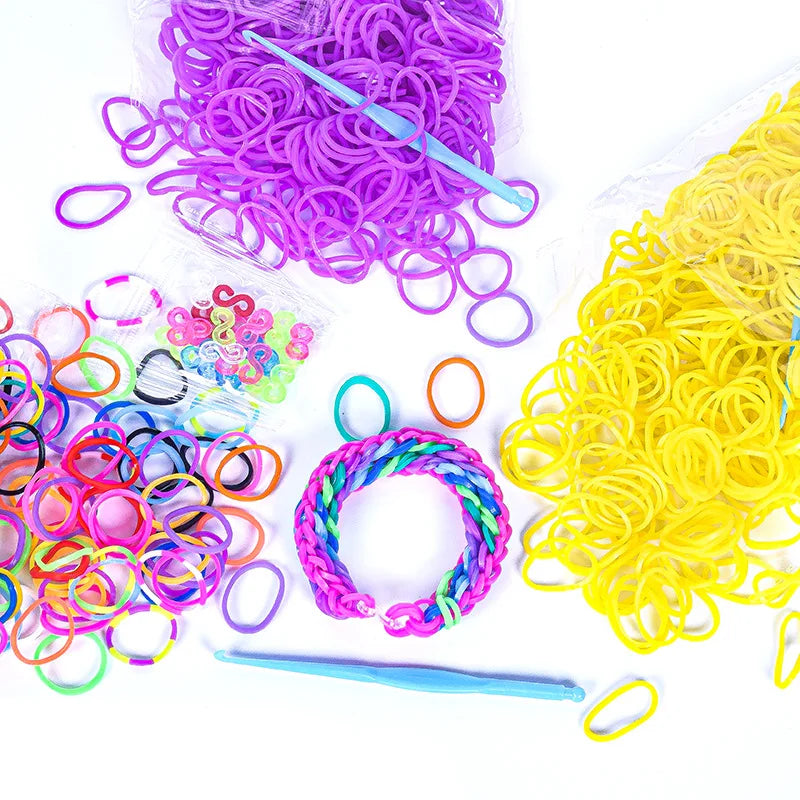 600pcs/lot Colorful Loom Rubber Band Bracelet Making Kit