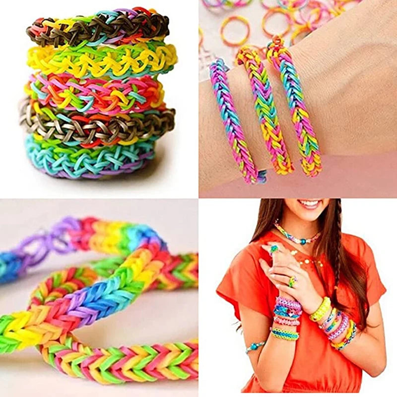 600pcs/lot Colorful Loom Rubber Band Bracelet Making Kit