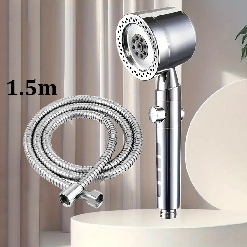 New High Pressure Water Saving Filter Shower Head 5 Modes Handheld Shower Head One Button Stop Bathroom Accessories Set