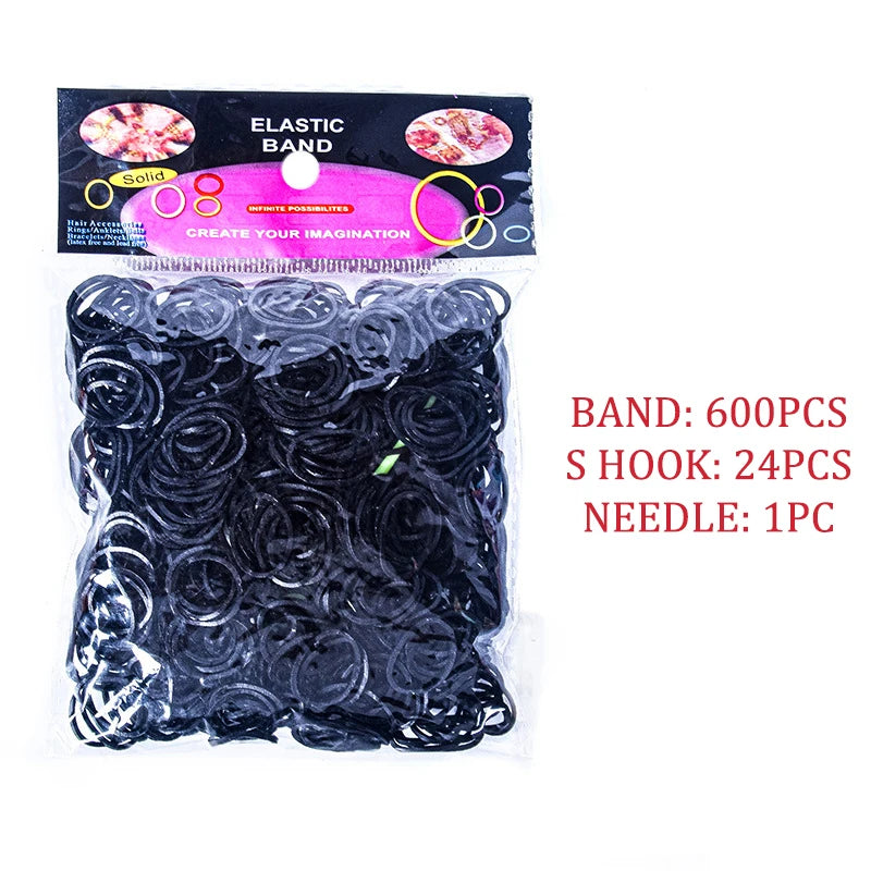 600pcs/lot Colorful Loom Rubber Band Bracelet Making Kit