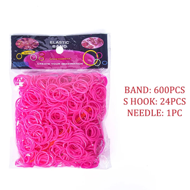 600pcs/lot Colorful Loom Rubber Band Bracelet Making Kit