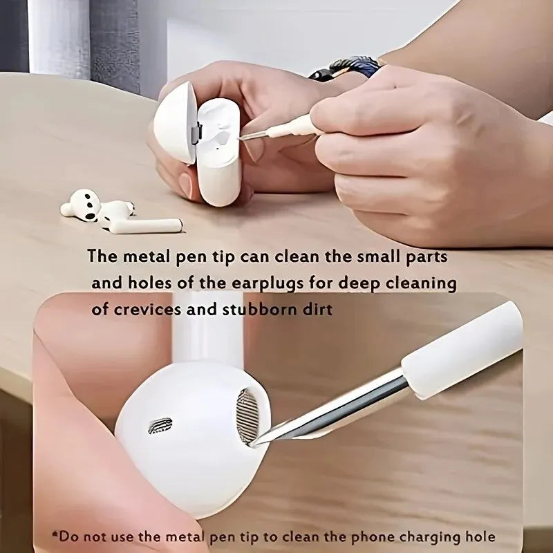3-in-1 Small Bluetooth Earbud Cleaning Tool Multi-function Cleaning Kit with Cleaning Pen, Wireless Headset Brush